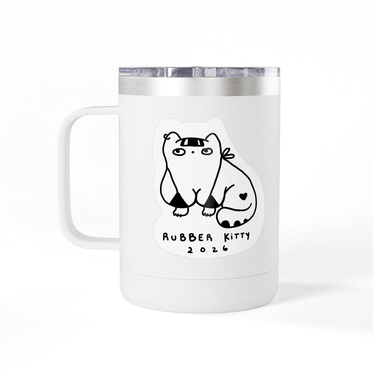 RUBBER KITTY Coffee Mug Tumbler, 15oz