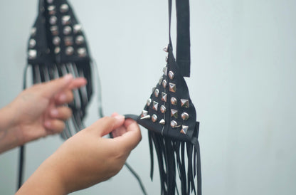 Studded Spike Fringe Bikini Top
