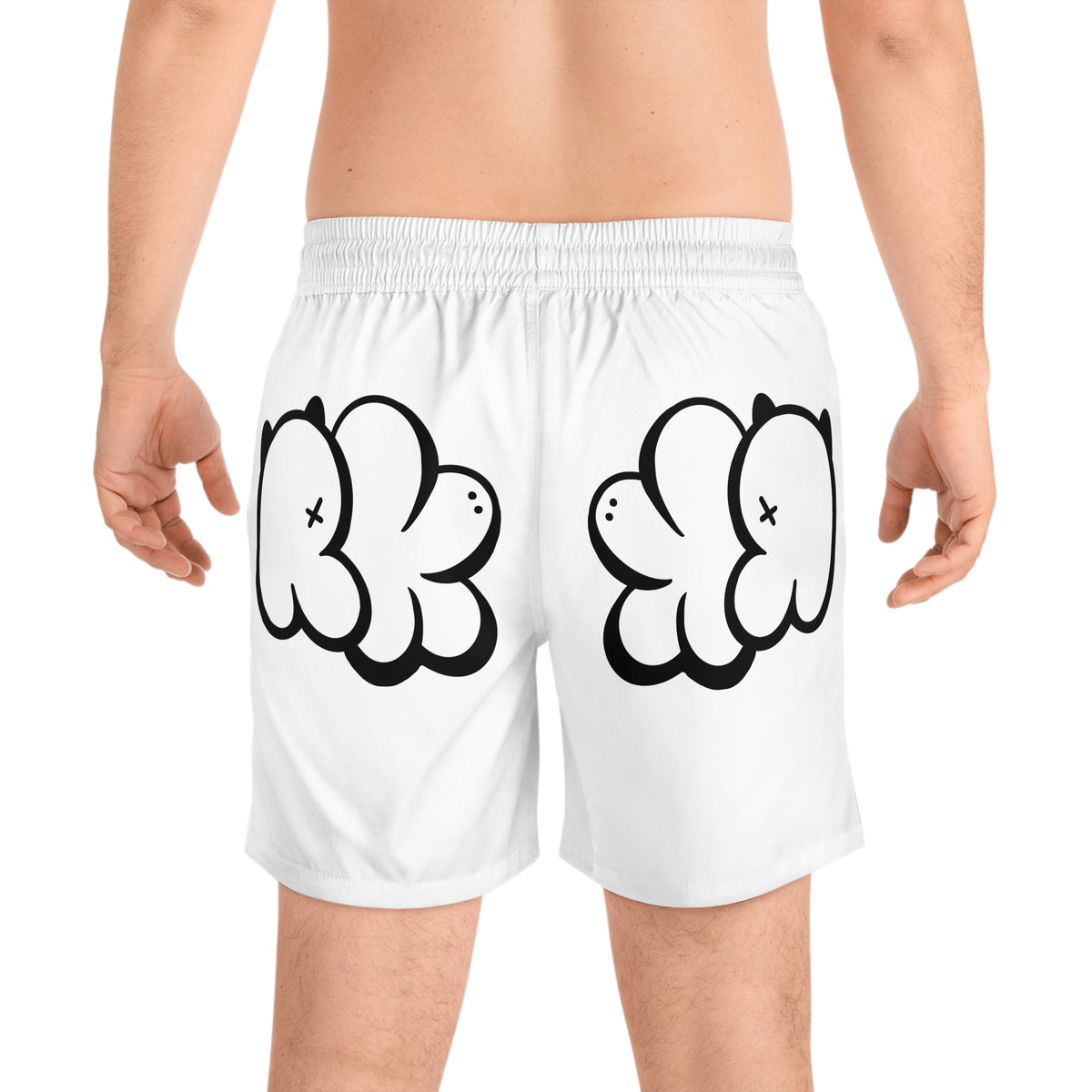 RK Rubber Kitty LOGO Mid-Length Swim Shorts