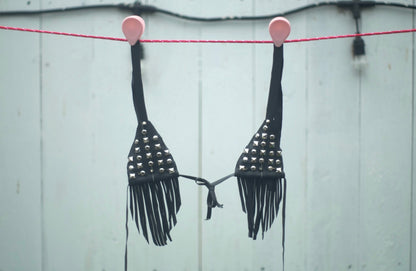 Studded Spike Fringe Bikini Top