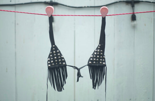 Studded Spike Fringe Bikini Top